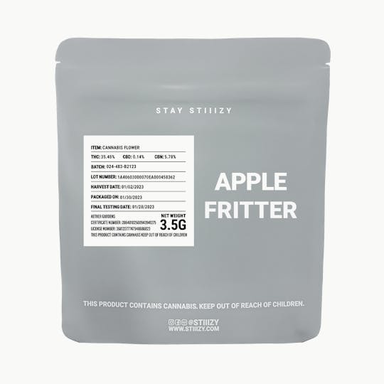 STIIIZY - - APPLE FRITTER - 3.5G Grey Label Mylar - 1