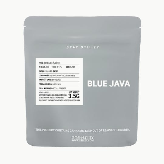 STIIIZY - - BLUE JAVA - 3.5G Grey Label Mylar - 1