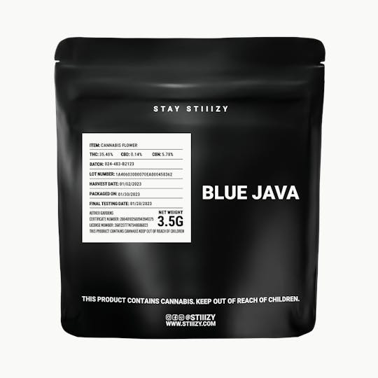 STIIIZY - - BLUE JAVA - 3.5G Black Label Mylar - 1