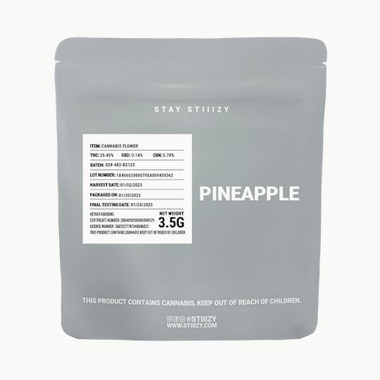 STIIIZY - - PINEAPPLE - 3.5G Grey Label Mylar - 1
