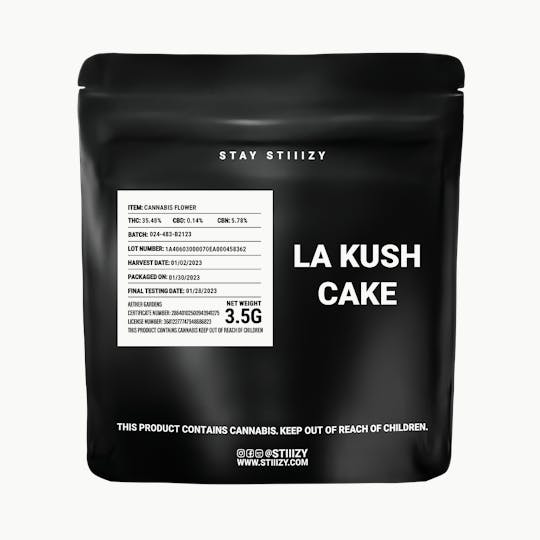 STIIIZY - - LA KUSH CAKE - 3.5G Black Label Mylar - 1