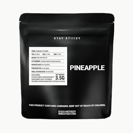 STIIIZY - - PINEAPPLE - 3.5G Black Label Mylar - 1