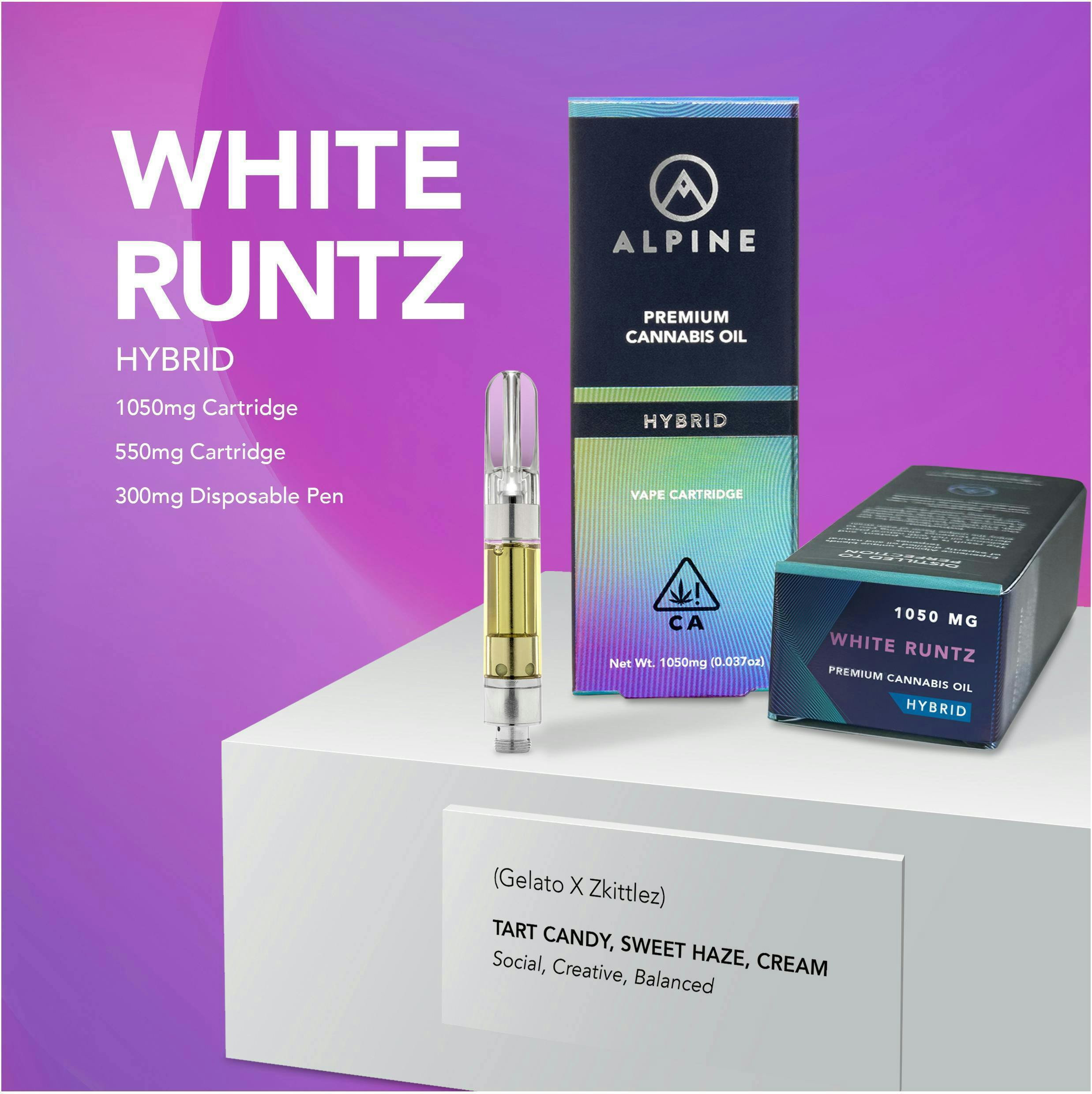 Alpine Vapor - Alpine Vapor | White Runtz | Cartridge | 1.05g - 1