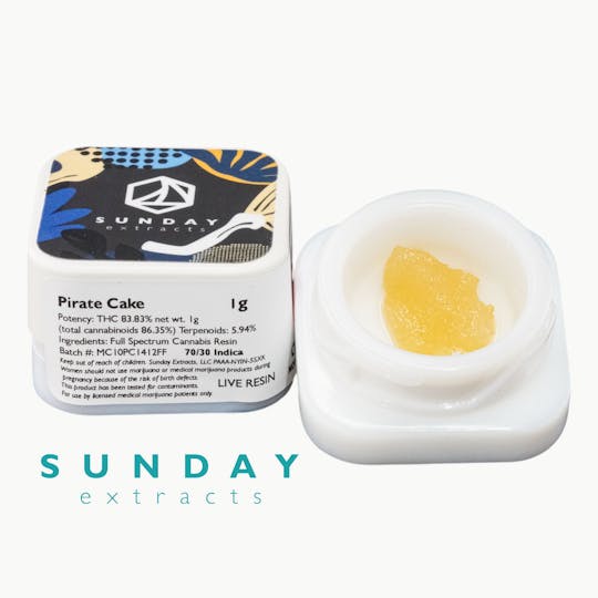 Sunday Extracts - 1g Concentrate Pirate Cake (Live Resin) - 1