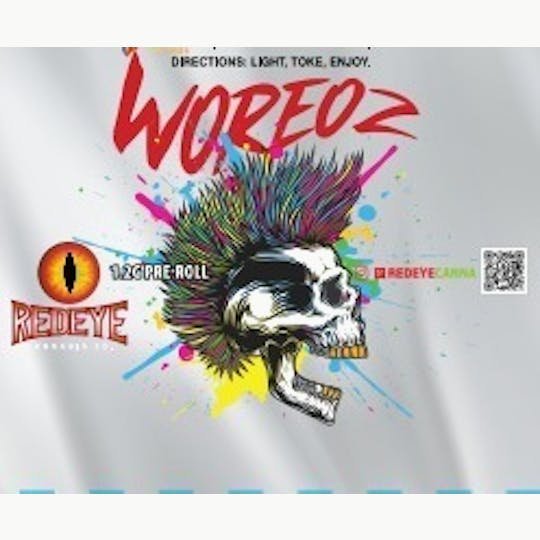 Redeye Cannabis - Redeye Cannabis: WOREOZ 1gram Preroll - 1