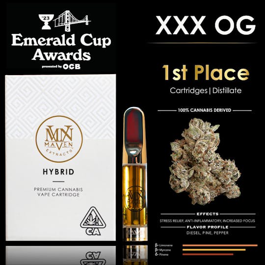 Maven Genetics - XXX OG Gold Blends Cartridge 1g - 1