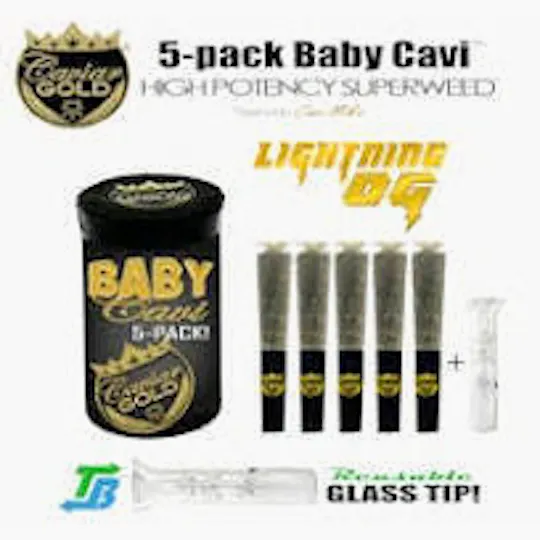 Caviar Gold - Baby Cavi | Infused Pre-Roll | Lightning OG | 2.5 | 5pk - 1