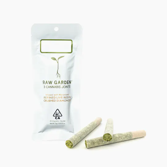 Raw Garden - Raspberry Haze RLR™ Crushed Diamonds Infused (3) 0.5g Joints - 1