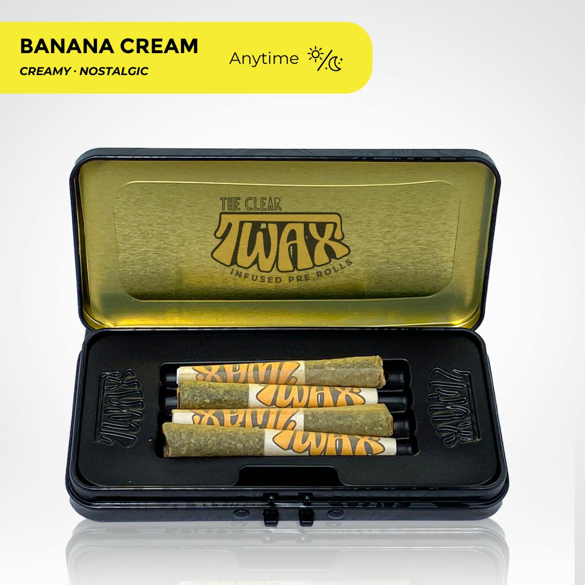 CLEAR Brands - The Clear TWAX Mini Infused Pre-rolls 2g [4 Pack] | Banana Cream - 1