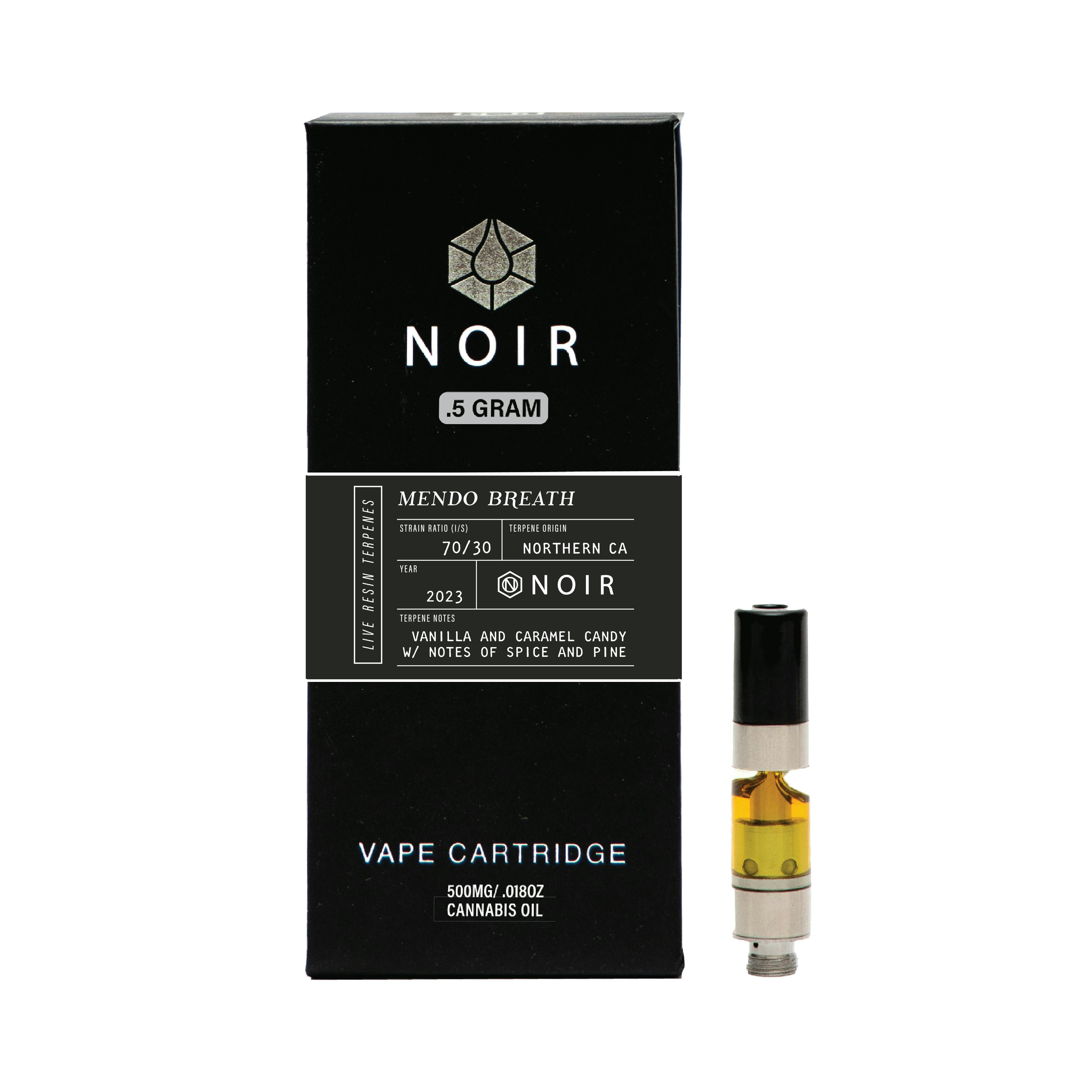 Timeless Vapes - Mendo Breath | NOIR Live Resin Cartridge | 0.5g - 1