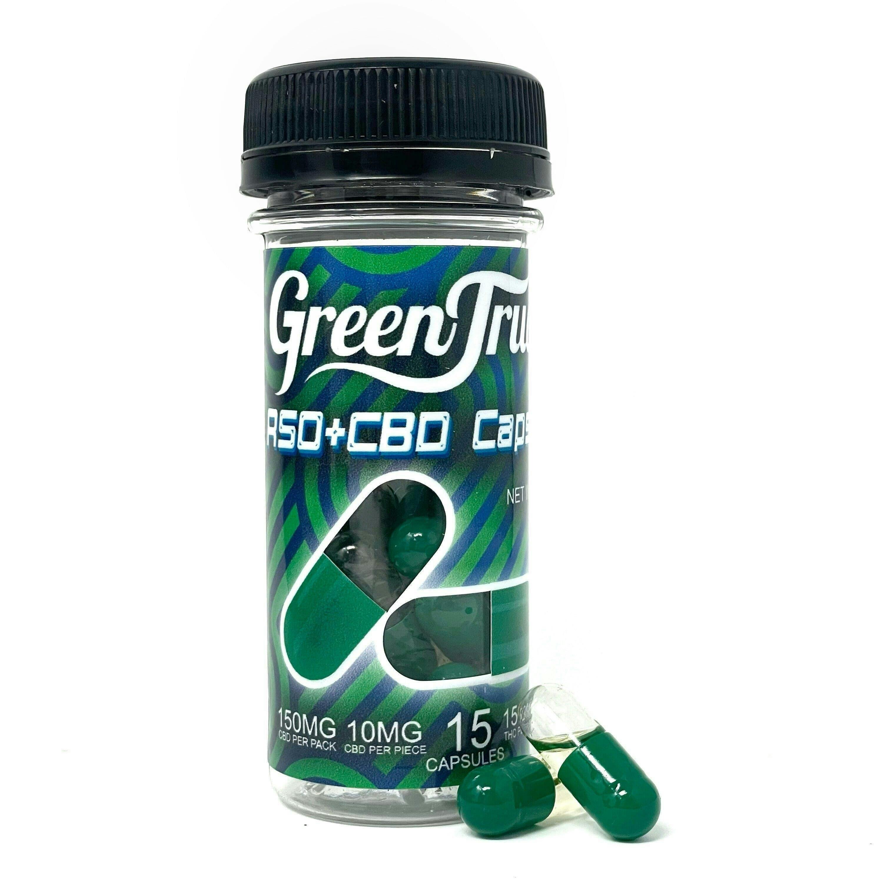 Green Truck - 1:1 RSO/CBD Oil Capsules (10MG THC/10MG CBD) - 15 Count - 1