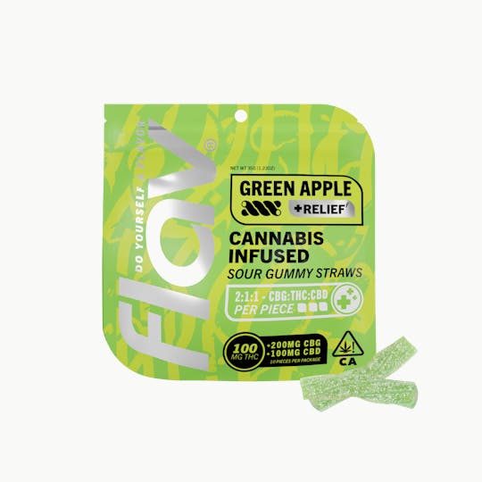 Flav - Relief CBG Straws - 2:1:1 CBG, CBD,THC - 1