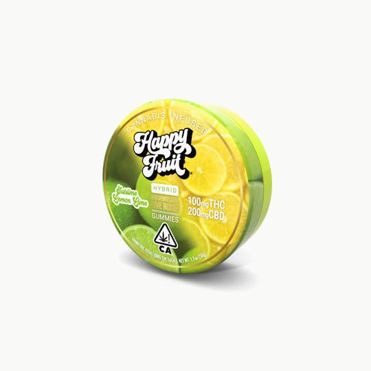 Happy Fruit - Sublime Lemon Lime Rosin Gummies - 100mg THC + 200mg CBD - 1