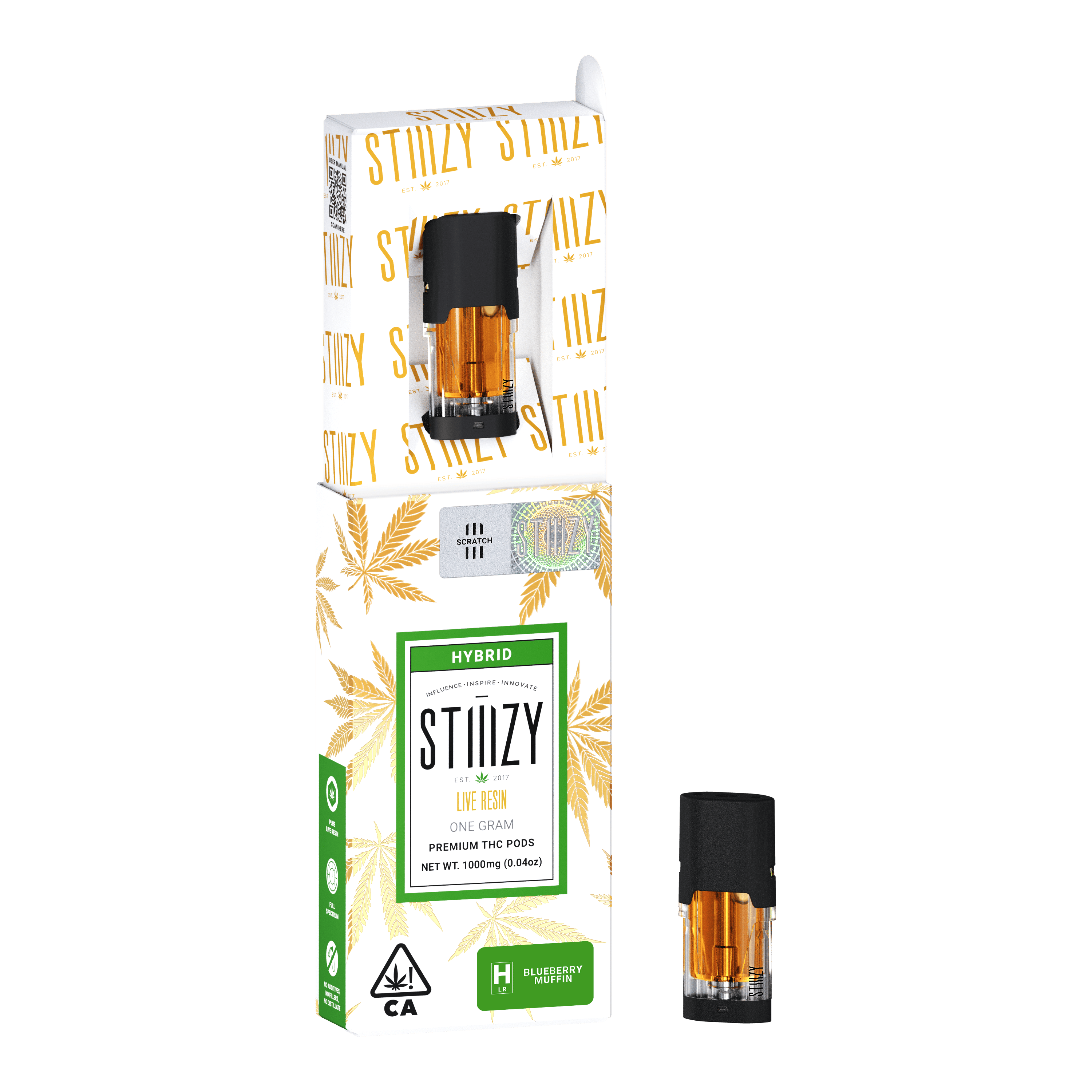STIIIZY - Vape Cartridge - BLUEBERRY MUFFIN 1G Live Resin Pod - STIIIZY - 1