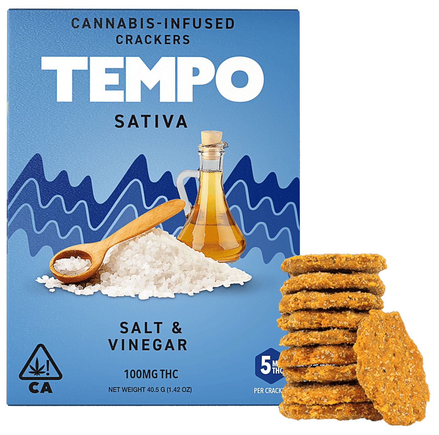 Tempo - Tempo | Salt & Vinegar | Awake Crackers | Baked Goods | 100mg - 1