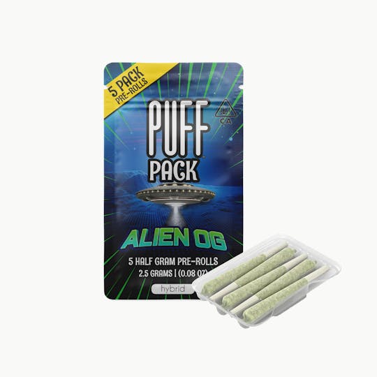 PUFF - Alien OG - hybrid - 5 pack pre-rolls - 2.5 gram - 1