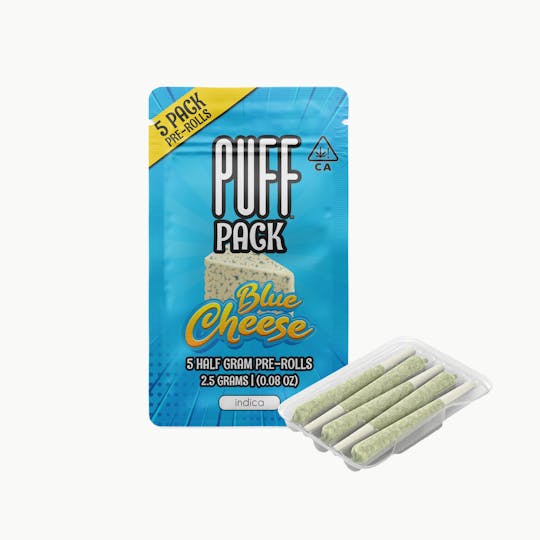 PUFF - Blue Cheese - Indica - 5 pack pre-rolls - 2.5 gram - 1