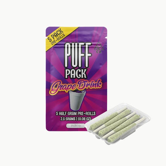 PUFF - Grape Drink - indica - 5 pack pre-rolls - 2.5 gram - 1