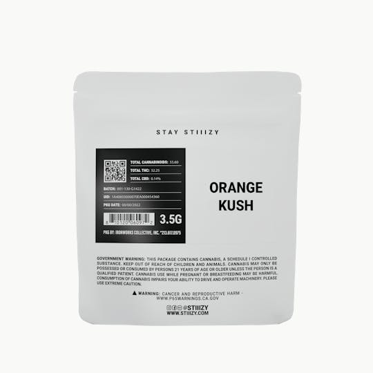 STIIIZY - - ORANGE KUSH - 3.5G White Label Mylar - 1