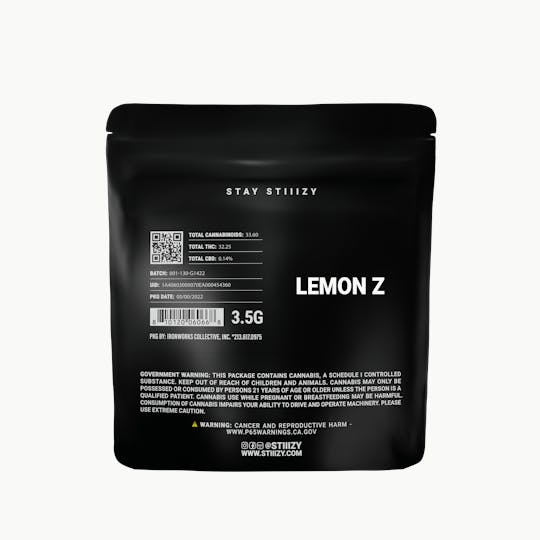 STIIIZY - - LEMON Z - 3.5G Black Label Mylar - 1
