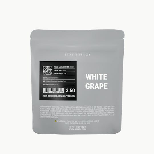 STIIIZY - - WHITE GRAPE - 3.5G Grey Label Mylar - 1