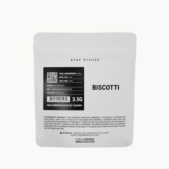 STIIIZY - - BISCOTTI - 3.5G White Label Mylar - 1