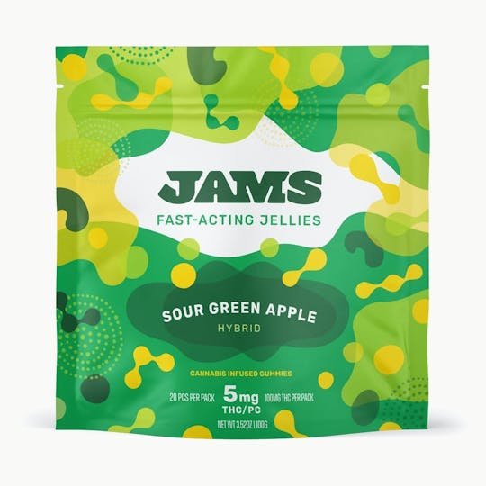 JAMS - Fast Acting Jellies - Sour Green Apple 100mg | 20pk - 1