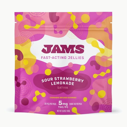 JAMS - Fast Acting Jellies - Sour Strawberry Lemonade 100mg | 20pk - 1