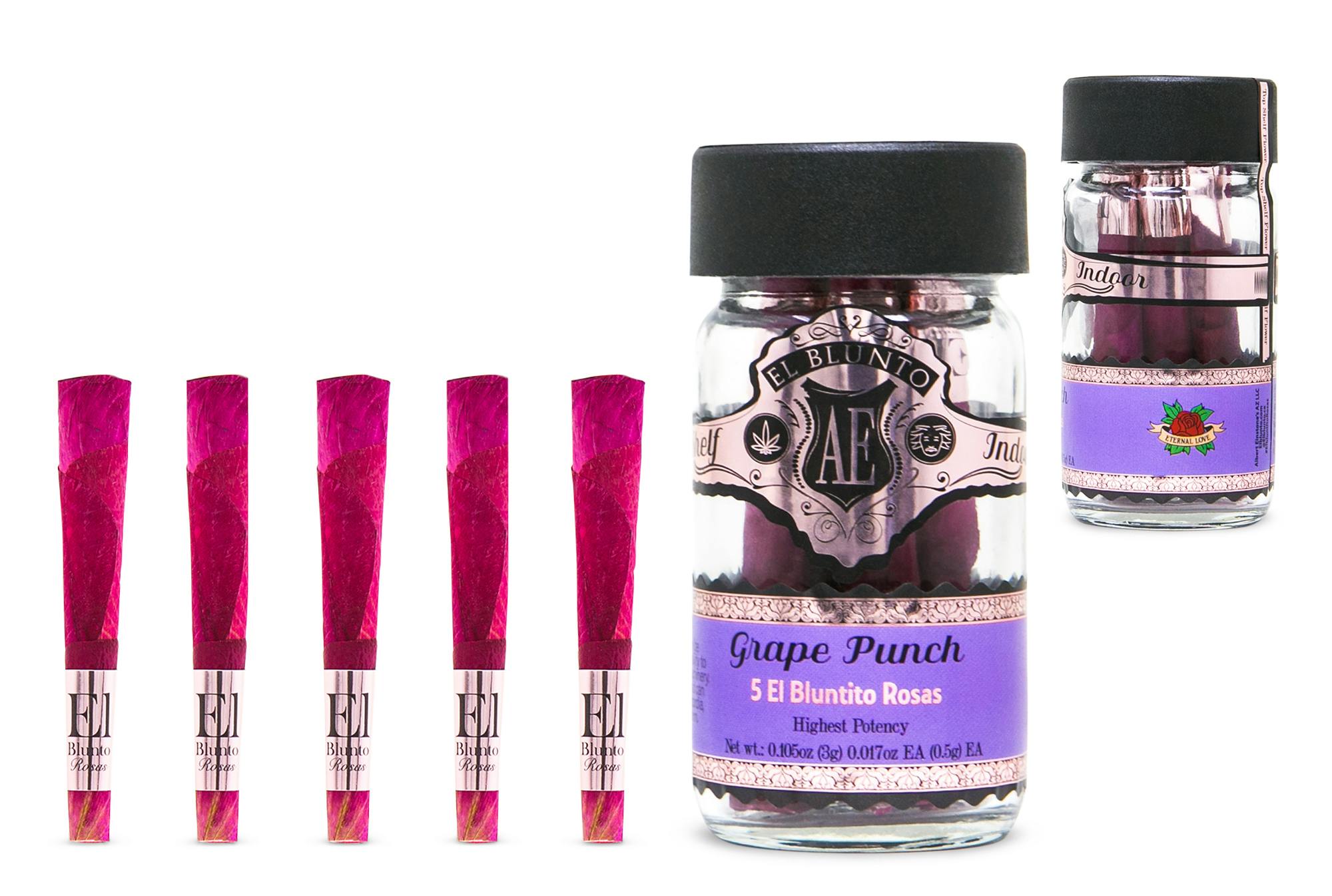 El Blunto by Albert Einstone's - El Bluntito 5-Pack Rosas - Grape Punch - 5 x 0.5G [Mini Rose Joints] - 1