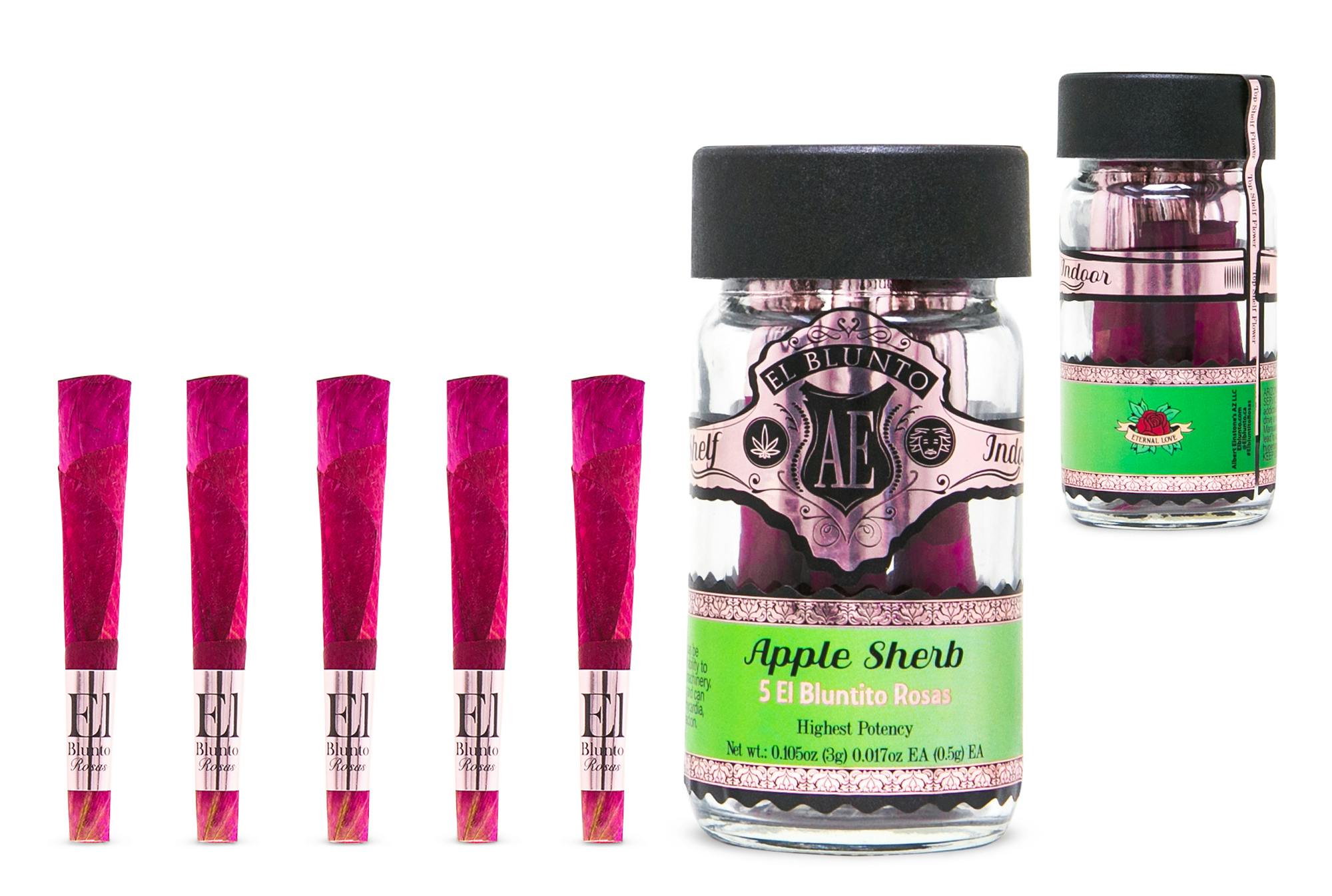 El Blunto by Albert Einstone's - El Bluntito 5-Pack Rosas - Apple Sherb - 5 x 0.5G [Mini Rose Joints] - 1