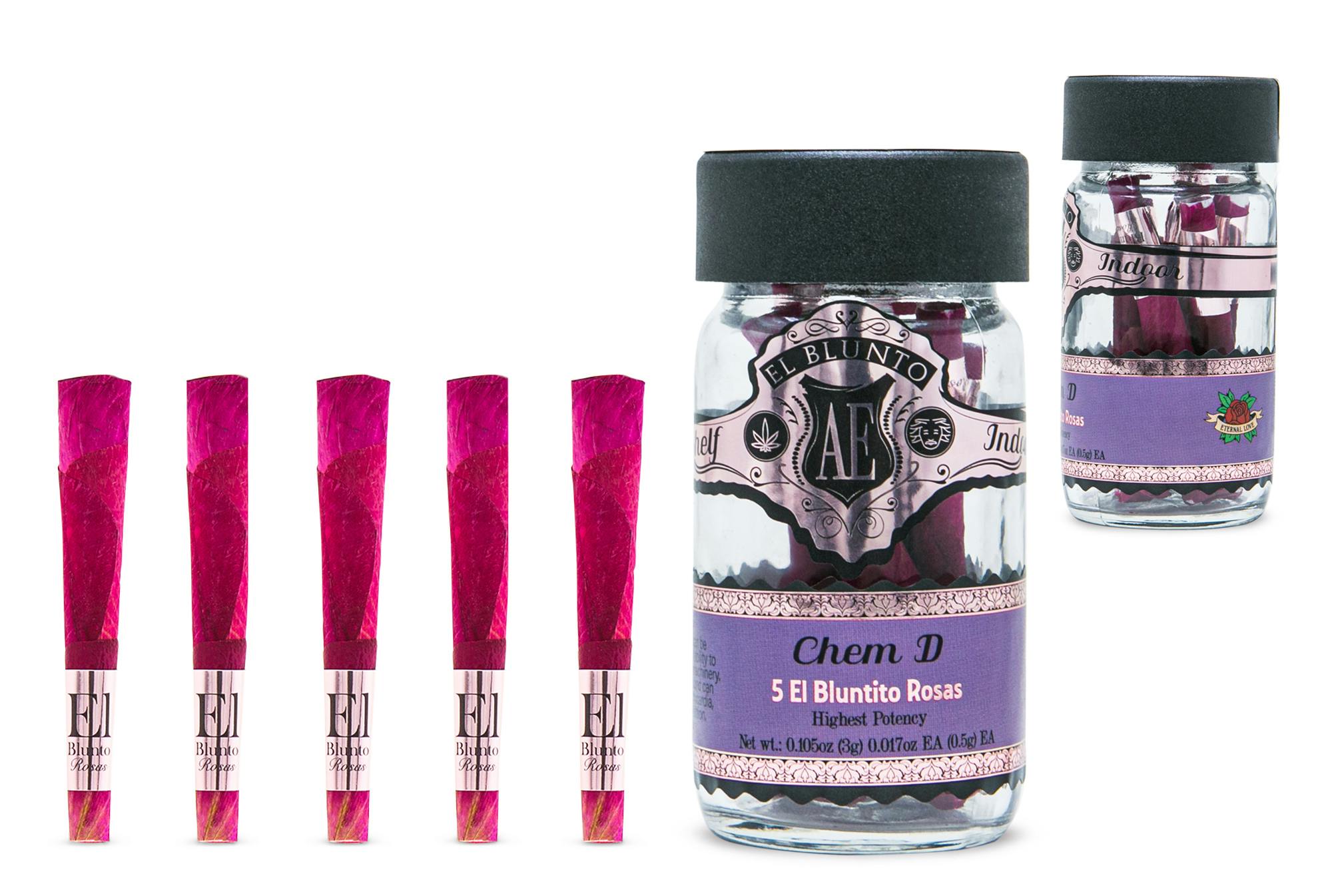 El Blunto by Albert Einstone's - El Bluntito 5-Pack Rosas - Chem D - 5 x 0.5G [Mini Rose Joints] - 1