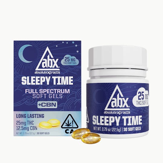 ABX / absoluteXtracts - ABX - 25mg Sleepy Time Hash Rosin + CBN Soft Gels - 30ct - 1