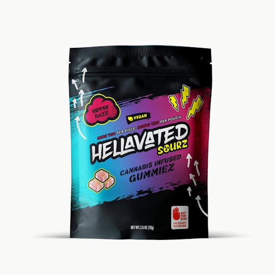 Hellavated - Rippin' Razz Sour Gummiez 100mg 10-pack - 1