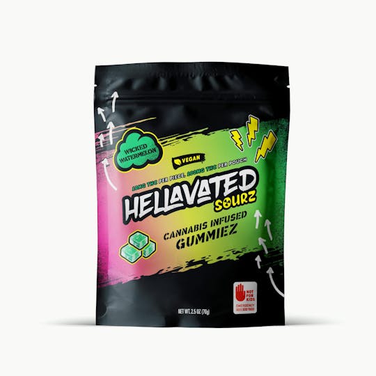 Hellavated - Wicked Watermelon Sour Gummiez 100mg 10-pack - 1