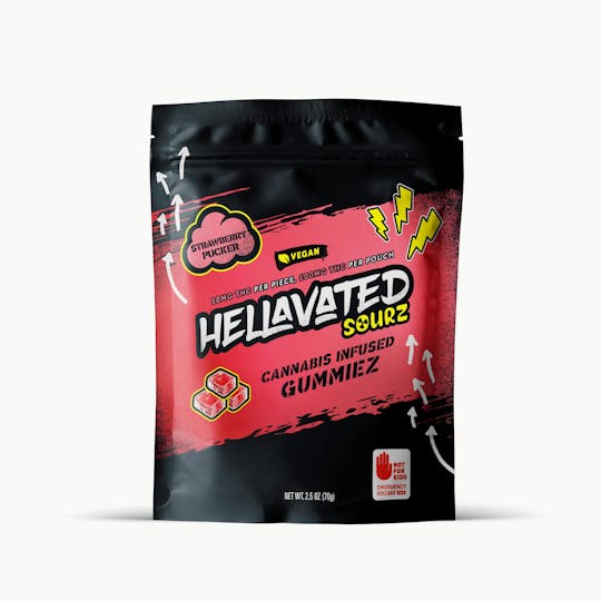 Hellavated - Strawberry Pucker Sour Gummiez 100mg 10-pack - 1