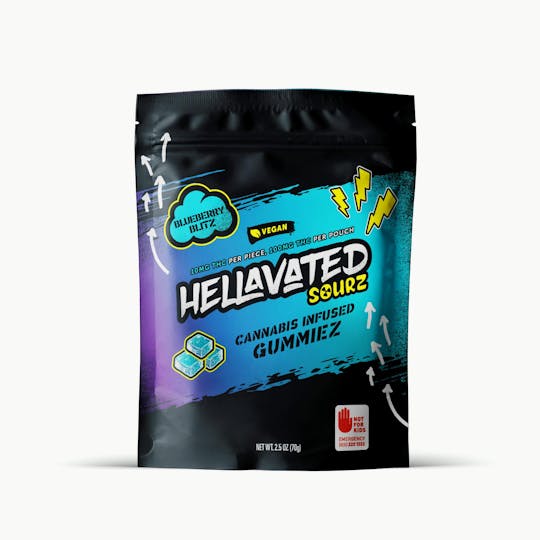 Hellavated - Blueberry Blitz Sour Gummiez 100mg 10-pack - 1