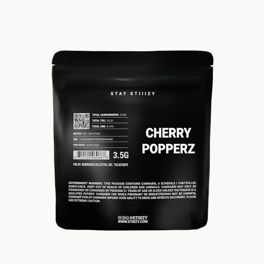 STIIIZY - - CHERRY POPPERZ - 3.5G Black Label Mylar - 1