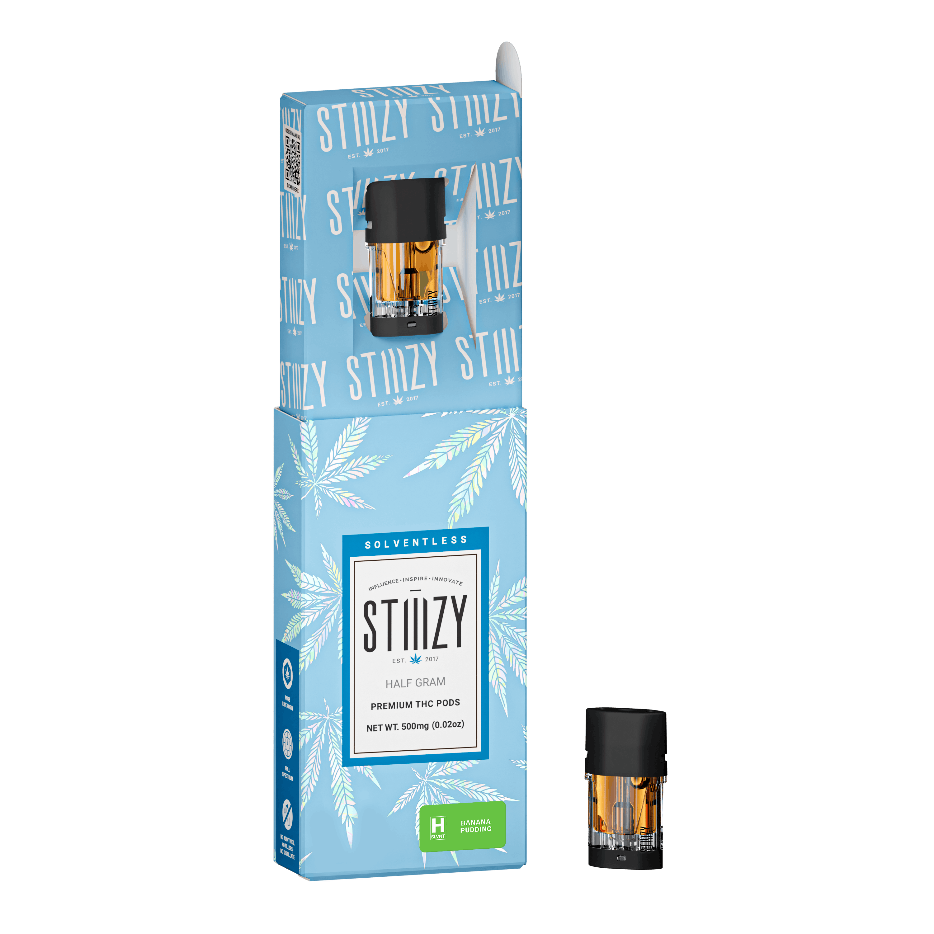 STIIIZY - Vape Cartridge - BANANA PUDDING .5G Solventless Live Rosin Pod - STIIIZY - 1