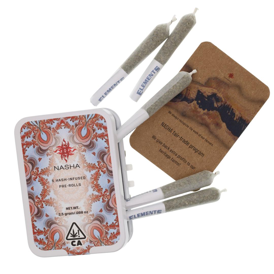 NASHA - Hash Infused PreRolls - 5 pack - Strawnana x Strawnana - 1