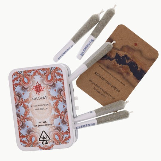 NASHA - Hash Infused PreRolls - 5 pack - Strawnana x Strawnana - 1