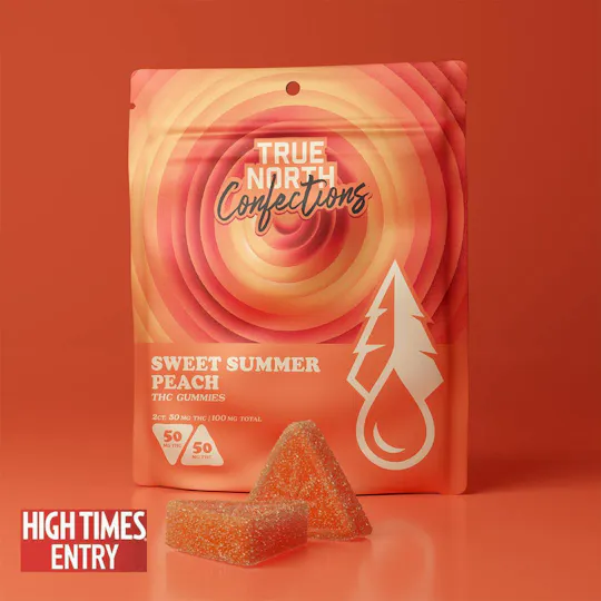 True North Collective MI - True North Collective | Sweet Summer Peach Gummies | 100mg | 2ct | 50mg/ea - 1
