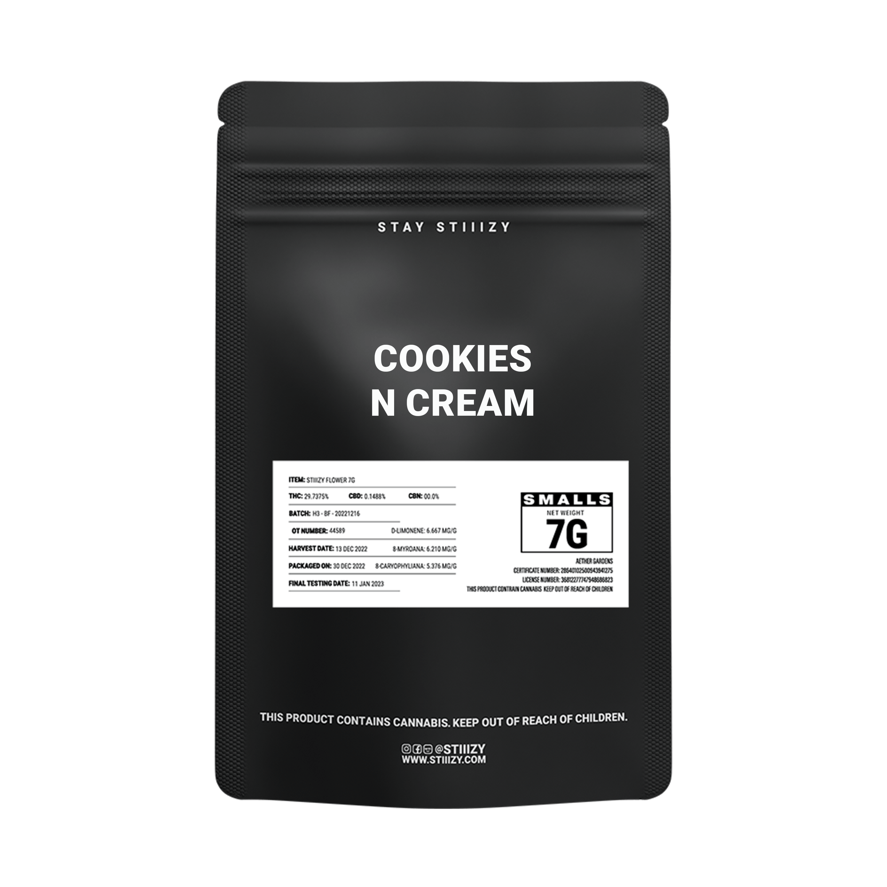STIIIZY - COOKIES & CREAM - 7G - 1