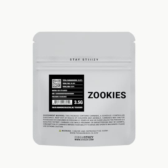 STIIIZY - - ZOOKIES - 3.5G White Label Mylar - 1