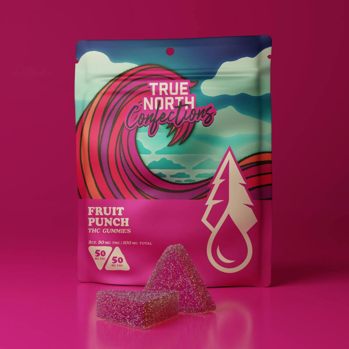 True North Collective MI - True North Collective | Fruit Punch Gummies | 100mg | 2ct | 50mg/ea - 1