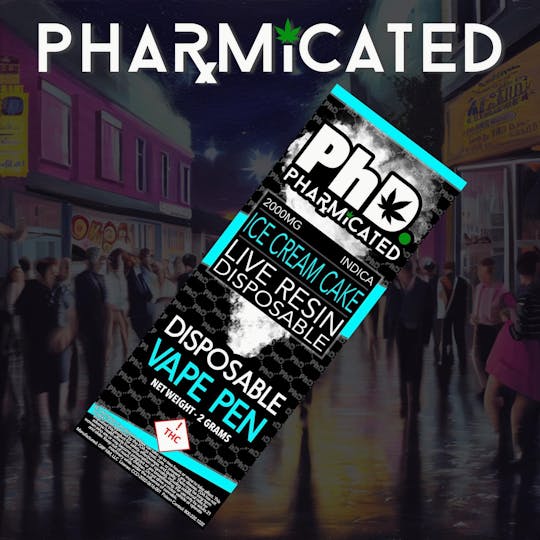 Pharmicated - PhD 2 Gram Disposable Resin Vape Cart - Ice Cream Cake (I) - 1