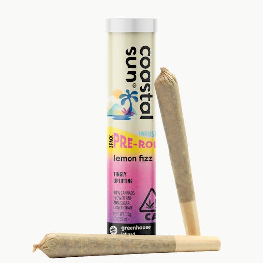 Coastal Sun - Lemon Fizz Infused Greenhouse 0.75 Pre-Roll 2pk 1.5g - 1