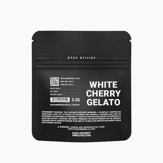 STIIIZY - - WHITE CHERRY GELATO - 3.5G Black Label Mylar - 1