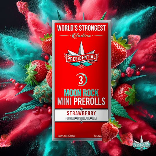 Presidential - Presidential Pee-Wee Moon Rock Prerolls -Strawberry (1.5g) - 1