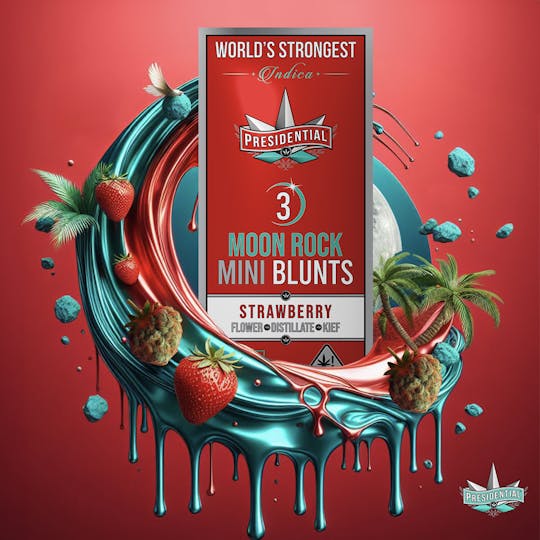 Presidential - Presidential Pee-Wee Moon Rock Blunts -Strawberry (2.1g) - 1