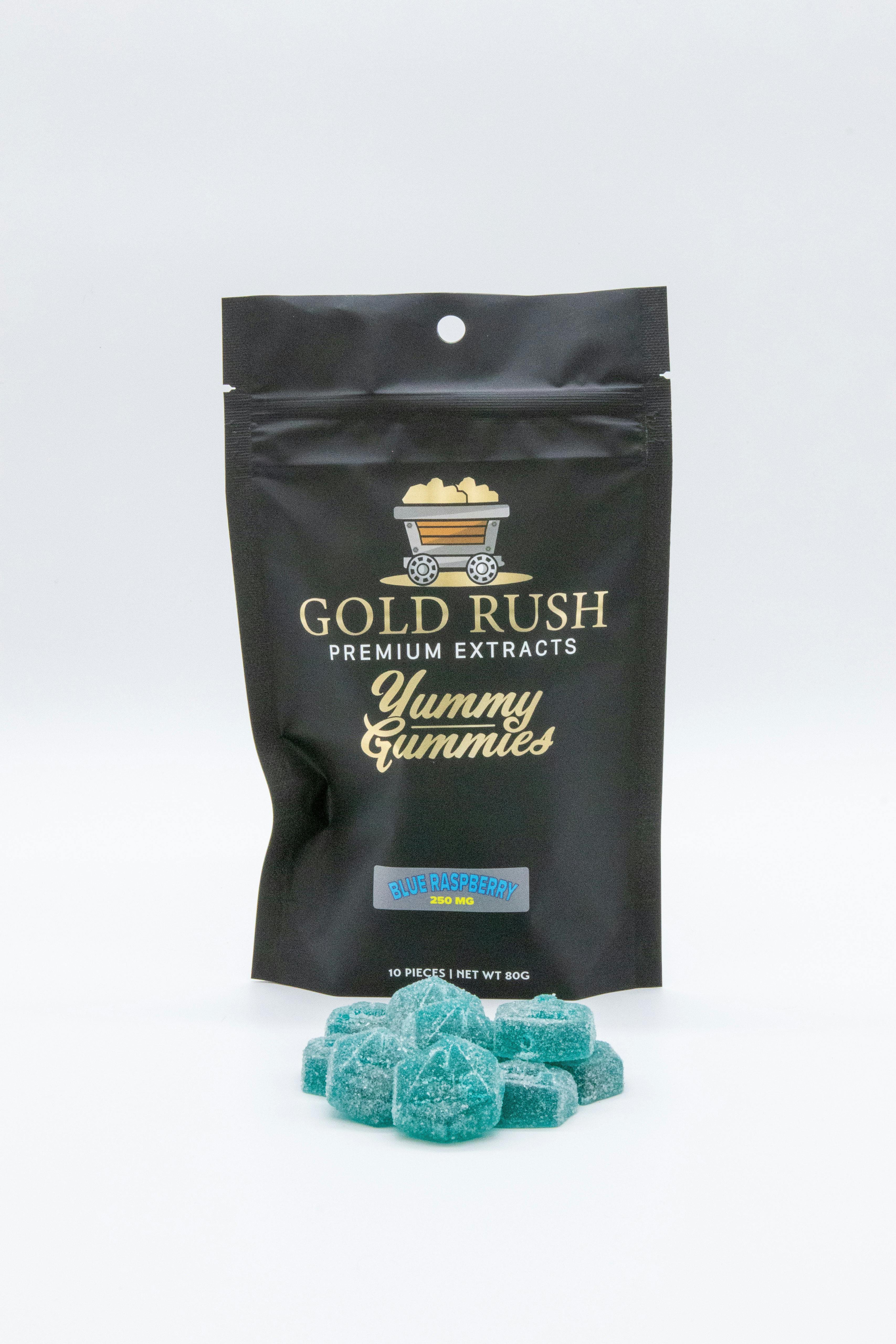 Gold Rush Premium Extracts - Mississippi - Gold Rush Blue Raspberry Yummy Gummies 250mg-10pk - 1